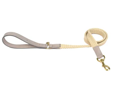 Hondenriem Tau Nubuck Lederen 120cm – Fantail Grijs