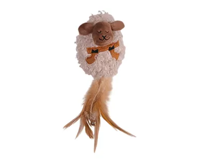 Pluche Tiggy Sheep Cat Toy – Bruin
