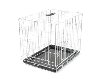Wire dog crate foldable Classic Silver