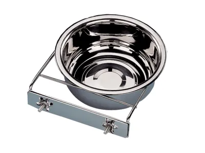 Edelstahl-Futternapf mit Halterung – Chroom