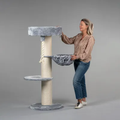 Cat Tree for Large Cats 160 cm – RHR Quality Maine Coon Sleeper de Luxe Light Grey