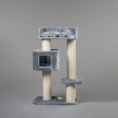 Cat Tree for Large Cats 120 cm – RHR Quality Devon Rex Light Grey