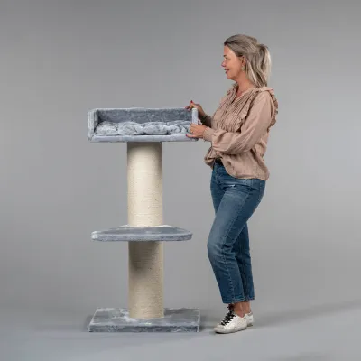 Cat Tree Maine Coon Lounge 120 cm – RHR Quality Light Grey