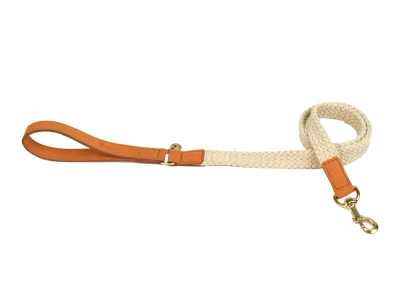 Hundeleine Tau Nubuck Leder – Fantail Lichtbraun