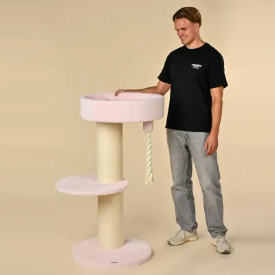 Cat Tree Maine Coon Lounge Sleeper 120 cm – RHR Quality Pink Teddy