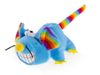 Pluche muis kattenkruid 14cm – Blauw