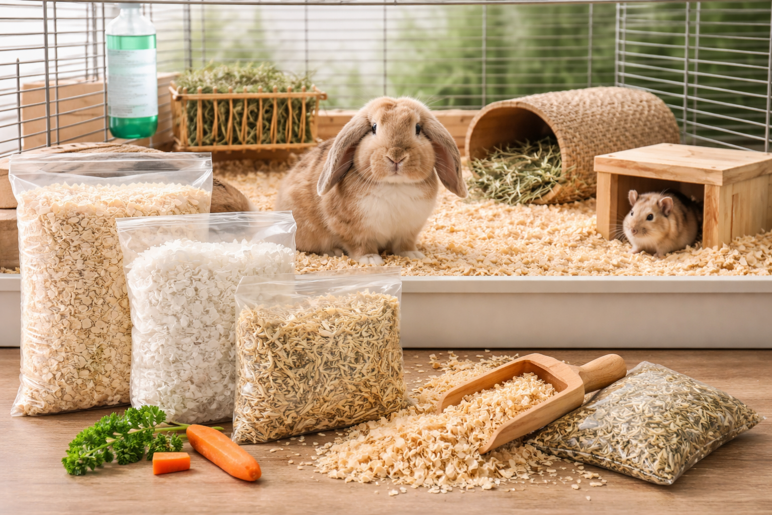 Bedding for small pets, wood shavings and substrate for hamsters and guinea pigs at Bopets