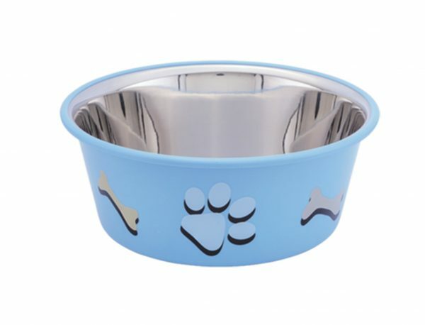 Eetbak inox antislip Cutie Paws blauw 11,5cm 0,40L