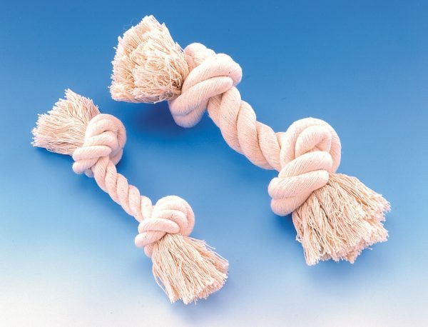 Speelgoed hond katoen been 2 knopen wit 90gr