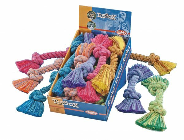 Display 12 stuks Speelgoed hond katoen been Assortiment 180gr