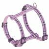 Harnas hond nylon Schotse Ruit roze 10mmx20-35cm