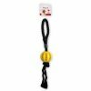 Speelgoed hond rubber dental bal touw geel 40cm