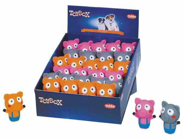 DIS27 Speelgoed hond latex varken humo Ass.10cm