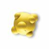 Speelgoed hond rubber bal met noppen geel Ø7cm