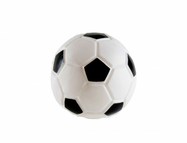Speelgoed hond vinyl voetbal 10cm