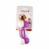 Speelgoed hond TPR knop paars 13cm