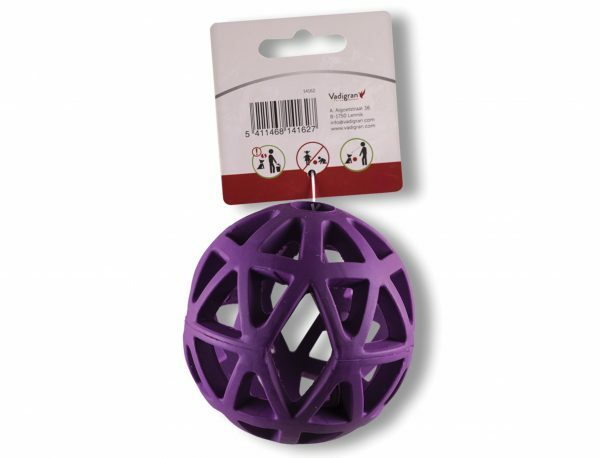 Speelgoed hond rubber holle bal paars Ø9cm