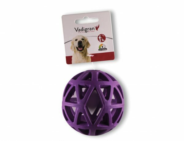 Speelgoed hond rubber holle bal paars Ø9cm