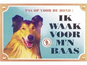 Waakbord gelamineerd collie blauw NL