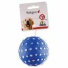 Speelgoed hond vinyl pieper bal blauw 8,5cm