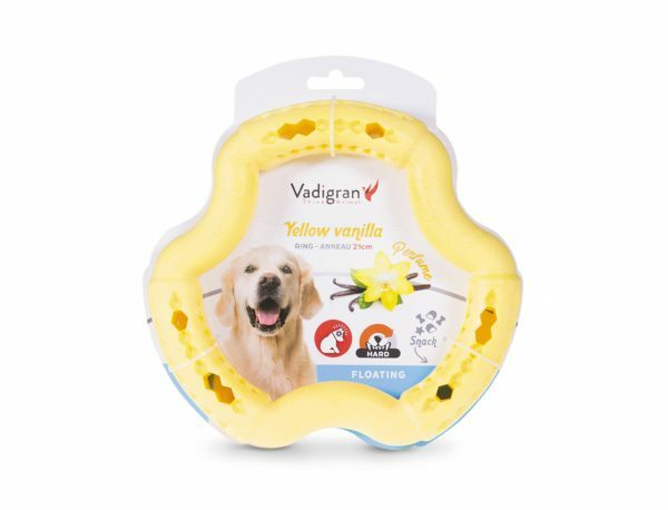 Speelgoed hond TPR ring Yellow Vanilla 21cm