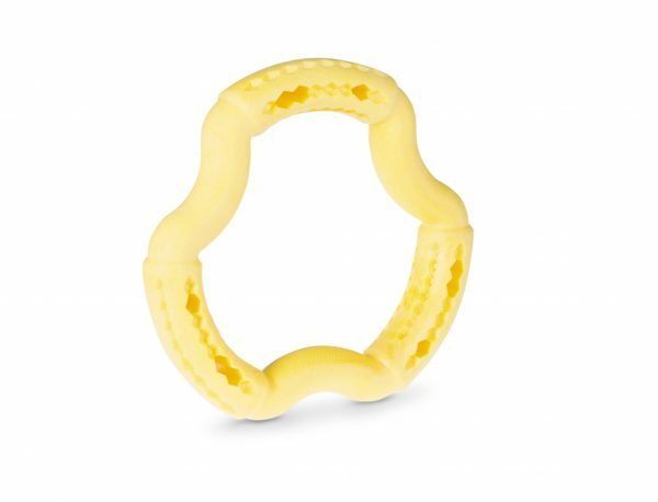 Speelgoed hond TPR ring Yellow Vanilla 21cm