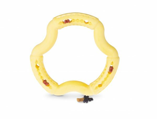 Speelgoed hond TPR ring Yellow Vanilla 21cm