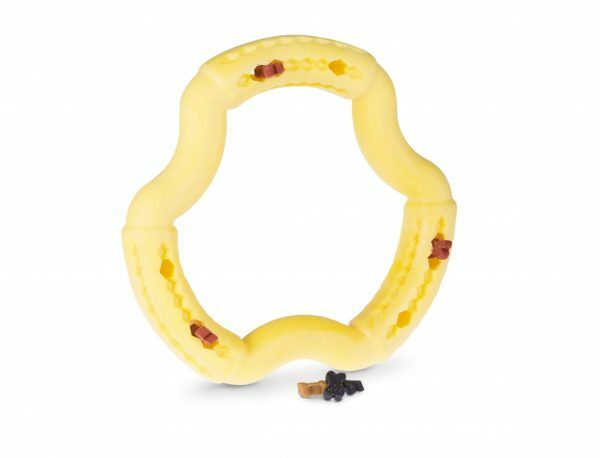 Speelgoed hond TPR ring Yellow Vanilla 21cm