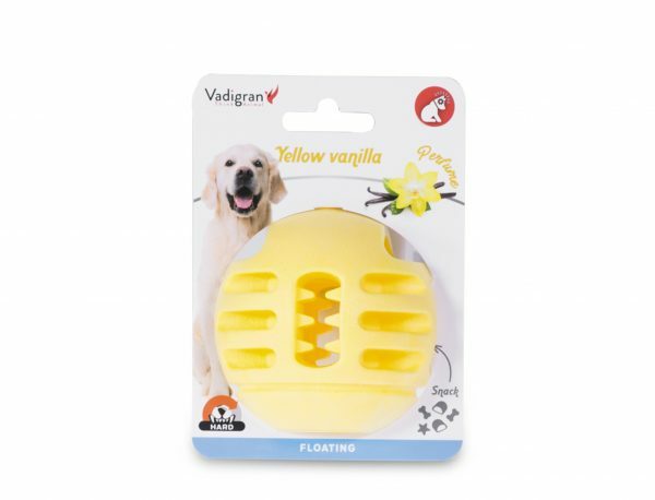 Speelgoed hond TPR bal Yellow Vanilla 8cm