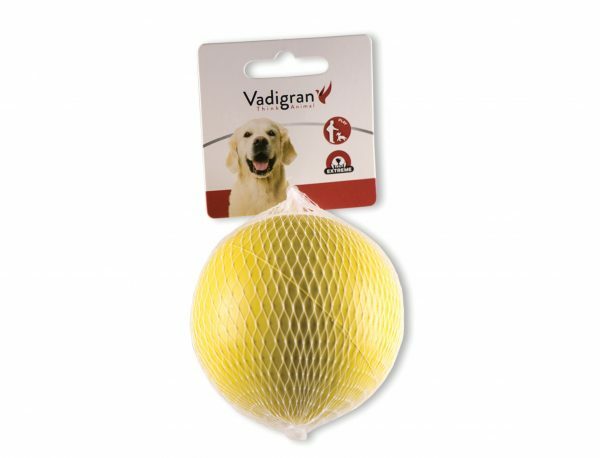 Speelgoed hond rubber bal geel Ø8cm