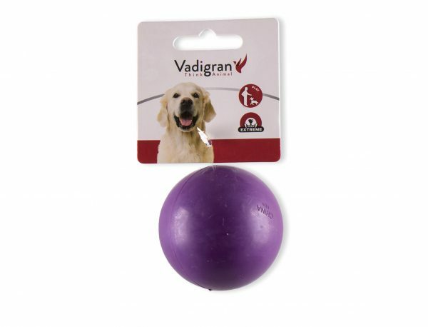 Speelgoed hond rubber bal paars Ø6cm