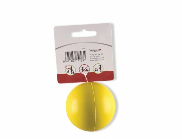 Speelgoed hond rubber bal geel Ø6cm