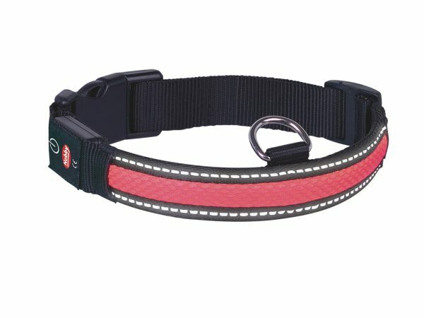 LED Halsband Flash Mesh rood M 36-51cmx25mm USB