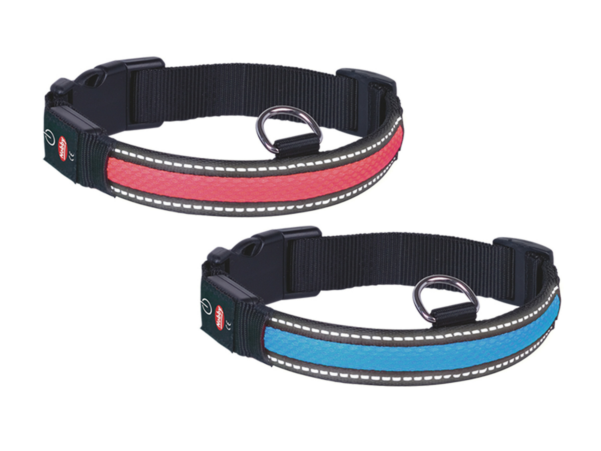 verdiepen Bounty Bij LED Halsband Flash Mesh Rood M 36-51cmx25mm USB | Bopets