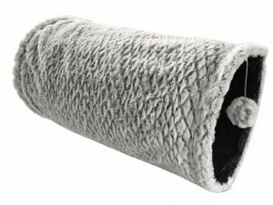 Tunnel kat pluche ritsel grijs 50cm