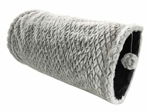 Tunnel kat pluche ritsel grijs 50cm