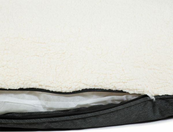 Kussen Himalaya antraciet/crème 80x49cm