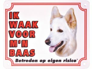 Waakbord S Zwitserse witte herder NL