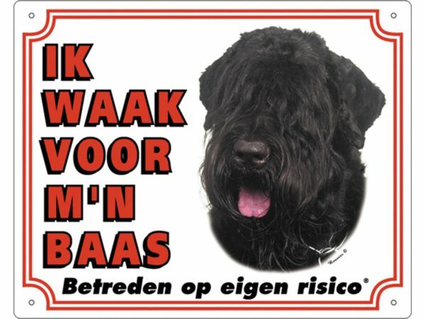 Waakbord PVc Bouvier des Flandres wit NL