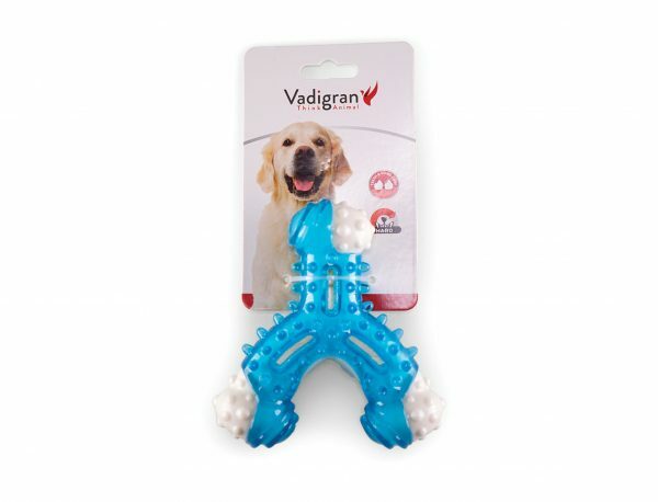 Speelgoed hond TPR driebeen blauw 11,5cm