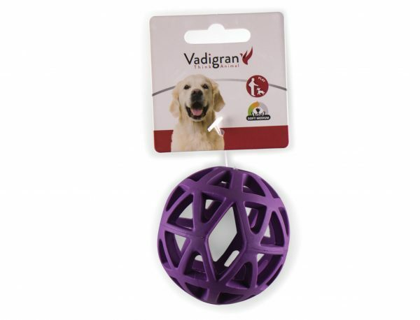 Speelgoed hond rubber holle bal paars Ø7cm