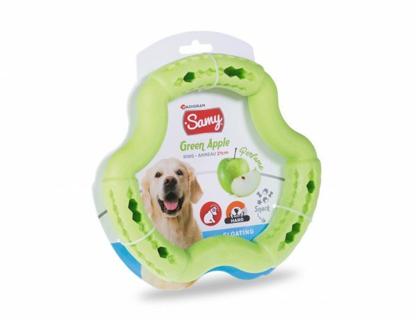 Speelgoed hond TPR ring Green Apple 21cm