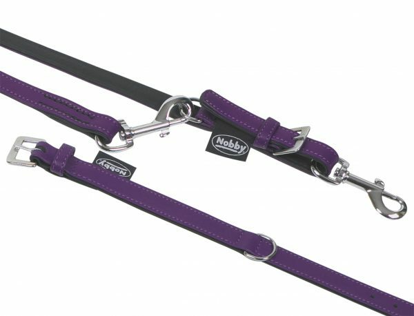 Halsband hond nappaleder paars 47cmx23mm
