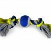 Katoenen koord 2 knopen+tennis blauw-geel 26cm