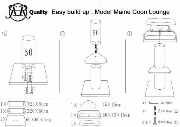 Krabpaal Maine Coon Tower PLUS Blackline Dark Grey