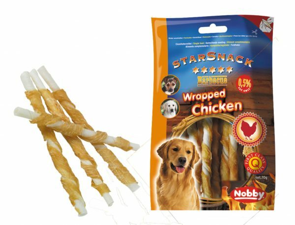 Snack hond kip stick omwikkeld 70gr/12,5cmxØ7-8mm