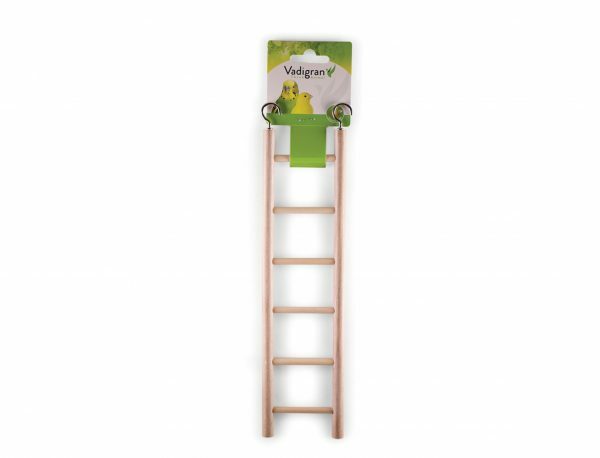 Speelgoed vogel hout ladder 6 sporten 28x7 cm