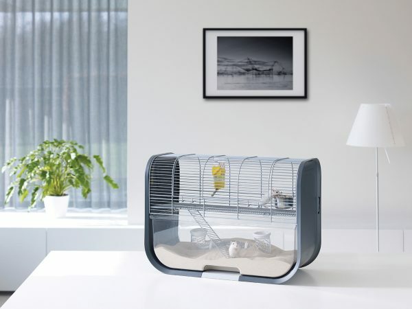 Gerbilkooi Lugano zilver/antraciet 60x29x44cm