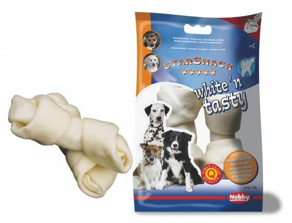 Kauwbeen geknoopt wit 12,5cm/120gr (2)