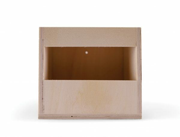 Houten exotennestkast horizontaal open13x10,5x12cm